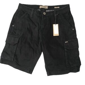 Kenneth Cole Reaction Mens Black Cargo Shorts Stretch Size 30 Utility Slim Fit